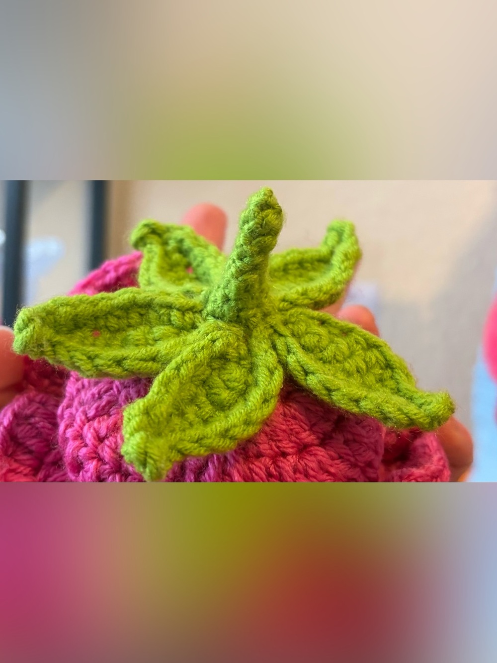 🍓Handmade Crochet Strawberry Hat for Small Pets🍓 - Picture 3 of 3